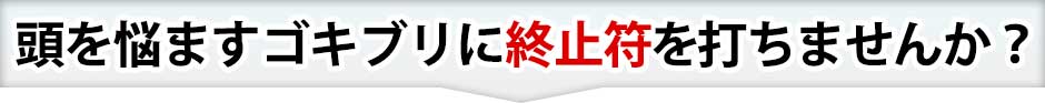 頭を悩ませる害虫に終止符を打ちませんか？